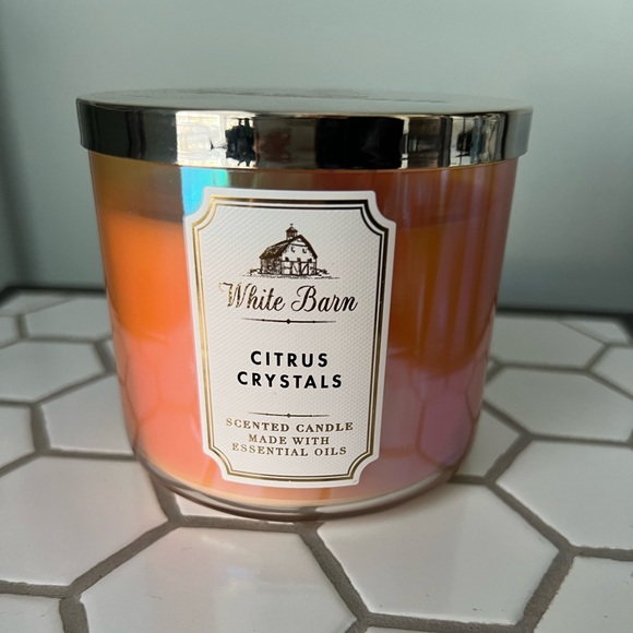 NEW White Barn Bath & Body Works CITRUS CRYSTALS 3 Wick Candle 14.5 oz - Picture 2 of 4